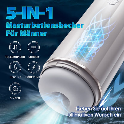 AcmeJoy Bluetooth stufenlos verstellbarer männlicher Masturbator mit Stoßheizung