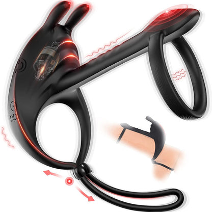 Ring-Vibrator für Paare Doppel-Penisring mit 7 Vibrationsmodi