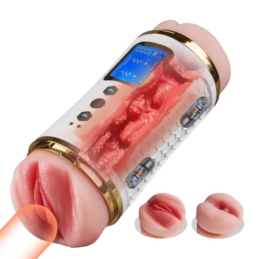 Throb - Dual-End Vibrator Ausdauer-Trainer Edging-Verzögerung & Endurance-Builder Masturbator für Männer