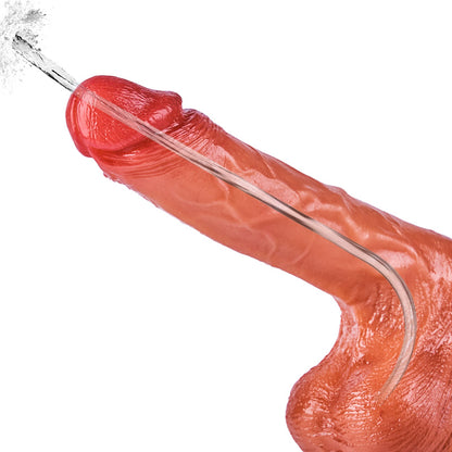 Realistischer Penis mit simulierter Ejakulation, 10-Frequenz-Vibrationsfunktion, mit Saugnapf