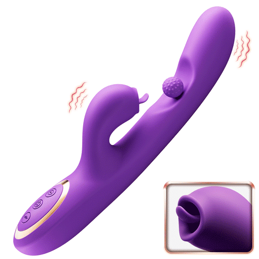 Zungenleck-Klitorisstimulator G-Punkt-Vibrator mit 360°-Rotation und Reibekugel