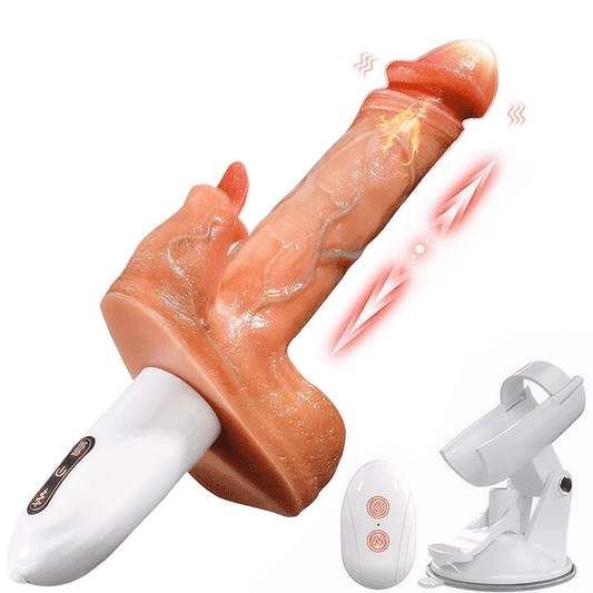 Acmejoy – Sexmaschine, 90°, automatisch verstellbarer Vibrator mit 8 stoßenden, vibrierenden und leckenden Dildos