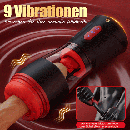 Liebesbiss- 9 vibrierende, 9 saugende, 9 rotierende, hörbare männliche Masturbatoren mit Ko