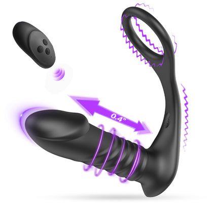 SIEG 3*10 Stoßen Vibrieren Eichel Prostata Vibrator Silikon