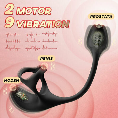 Anal Plug kugelförmiger Vibrationsstimulator mit Penisringe