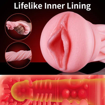 Leten-ThundercoreX 6 Schiebender Infrarot-beheizter realistischer Vaginal-Masturbator