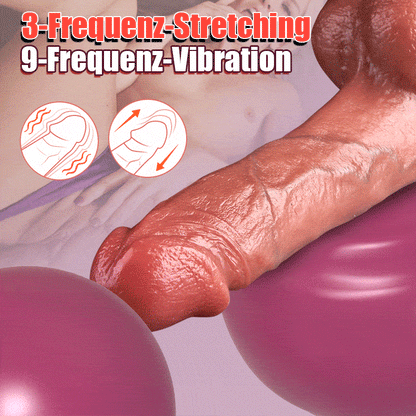 Wald 9 Vibrieren 3 Stoßen 3 Rotieren Realistischer Dildo Vibrator 22,5 cm Heizung