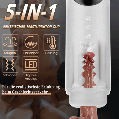 4 Schieben 4 Saugen 10 Vibration Heizfunktion Masturbator Cup