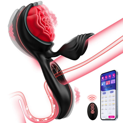 Penisring Vibrator mit Klitoris Hoden Stimulator für Paare mit 9 Vibrationsmodi Sexspielzeug Solo Erotik Sex