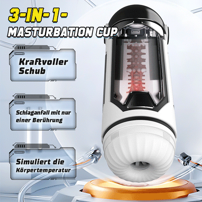 Masturbation Cup für Männer mit 4 Dehnungsmodi und Heizfunktion mit verstellbarer Staubschutzhülle