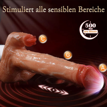 Acmejoy – Sexmaschine, 90°, automatisch verstellbarer Vibrator mit 8 stoßenden, vibrierenden und leckenden Dildos