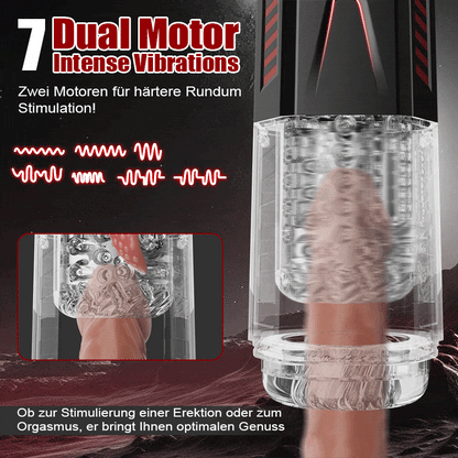 Mars - Oral Dominator 7 vibrierend 7 dehnend 7 rotierend Doppelmotor 4-in-1 Masturbator