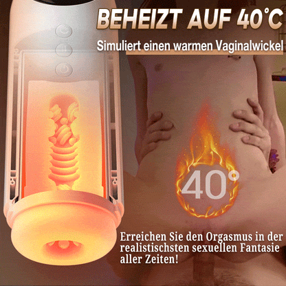 4 Schieben 4 Saugen 10 Vibration Heizfunktion Masturbator Cup