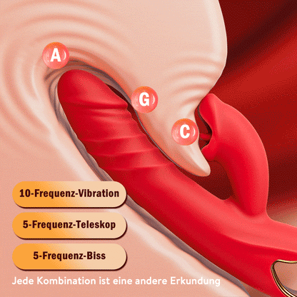4-in-1-G-Punkt-Vibrator, lippenbeißende Klitorisstimulation, Sexspielzeug für Frauen und Paare