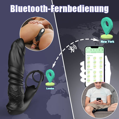 Sanftes Prostata-Spielzeug mit 9 Vibrationsstufen und Doppelring für maximalen Genuss