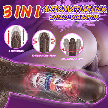 Realistischer5 Stoßen 10 Vibrieren Dunkelbrauner Dildo 22cm