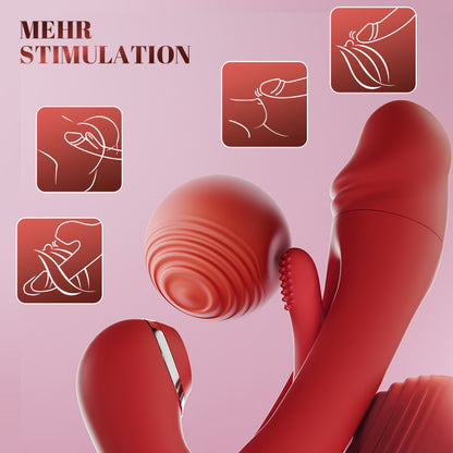 DELPHINE 7 Saugen 7 Schlagen auf den Vibrator