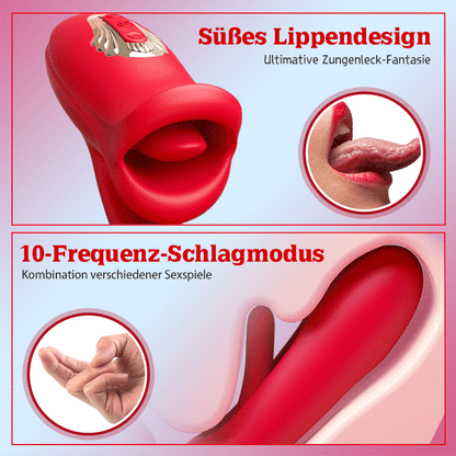 【Versand innerhalb von 24 Stunden】Bisou - G-Punkt-Slap-Vibrator mit Zungenleckfunktion & Vibrationszunge