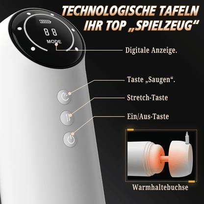 4 Schieben 4 Saugen 10 Vibration Heizfunktion Masturbator Cup