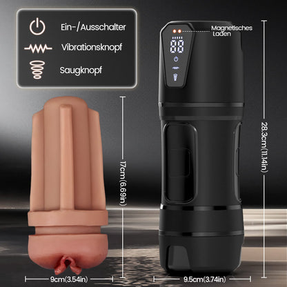 Challenger - 10 Vibrationen, 5 Saugungen, Ultra-Realistische Vagina, Simulierter Masturbator