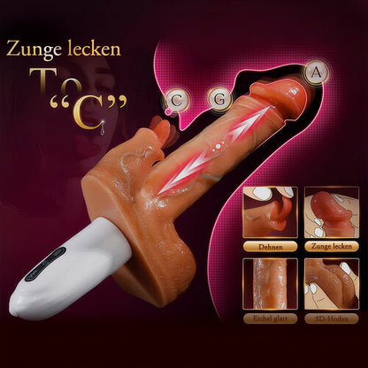 Acmejoy – Sexmaschine, 90°, automatisch verstellbarer Vibrator mit 8 stoßenden, vibrierenden und leckenden Dildos