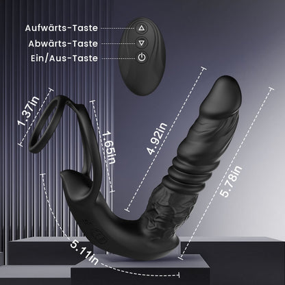 Sanftes Prostata-Spielzeug mit 9 Vibrationsstufen und Doppelring für maximalen Genuss