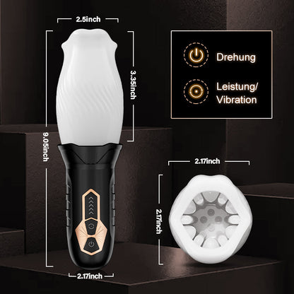 TORNADO 10 Vibration 5 Rotation 2 IN 1 Oralsex Cup Masturbator