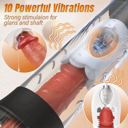 【Versand am 3. Juni】Penispumpe mit 10 Vibrations- und 6 Saugmodi, Penisverlängerung für Männer
