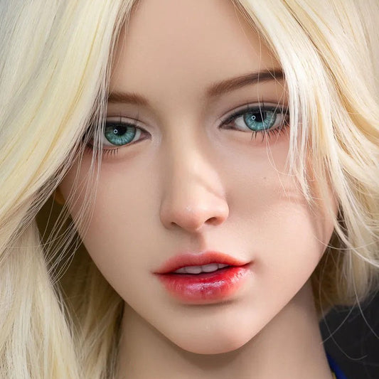 Kopf einer Sexpuppe mit blonden Haaren und grünen Augen Nr. 314