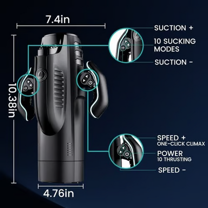 LETEN 10 Stoßen Saugen Heizen Masturbator Cup